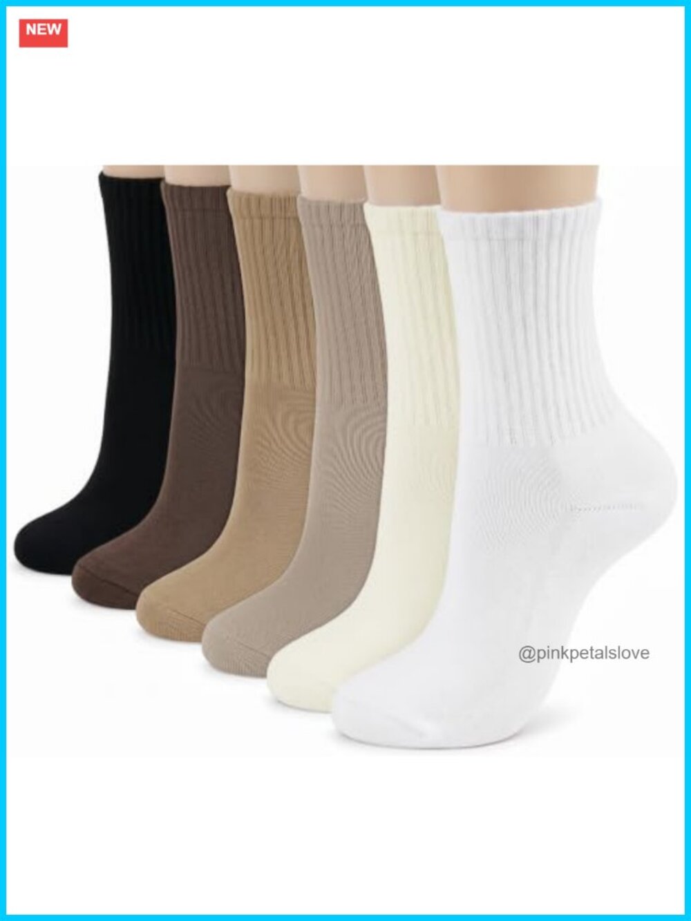 Cotton Crew Socks Athletic Above Ankle Calf Sock 6 Pack